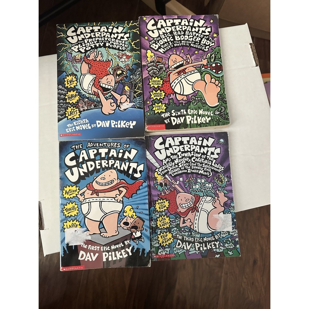 Lot of 4 Captain Underpants Books by Dav Pilkey - Picture 2 of 2